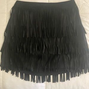 Black suede Alice and Olivia skirt